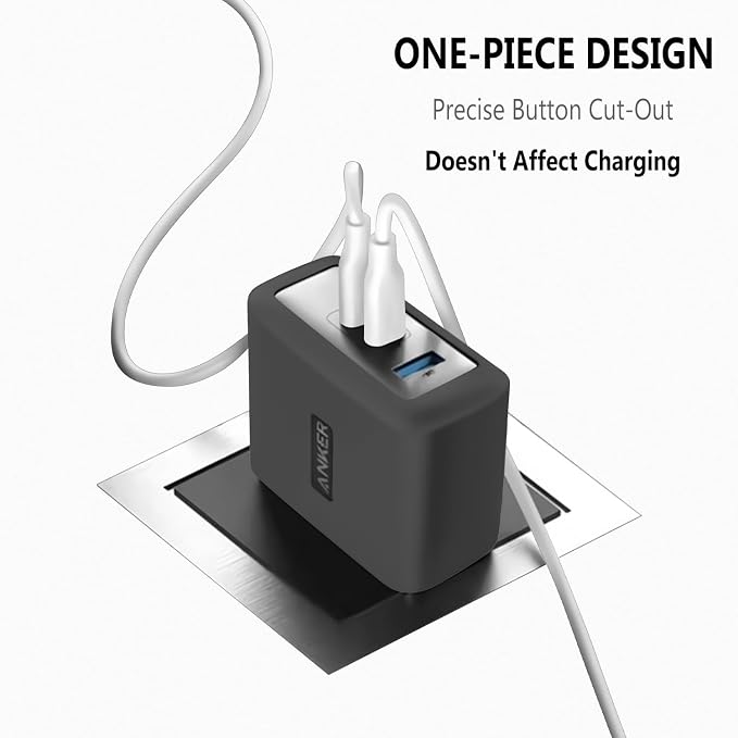 Geiomoo Soft Silicone Case for Anker Nano 100W Charger, Flexible Scratch Resistant Cover (Black)