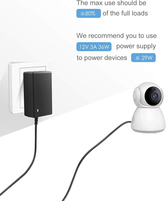 ALITOVE 12V DC Power Supply 12 Volt 3A 36W Power Adapter 100~240V AC to DC 12V Converter 3Amp 2.5A 2A AC/DC Adapter Transformer with 5.5mmx2.5mm Plug for LED Light DVR NVR Cameras BT Speaker,5-Pack