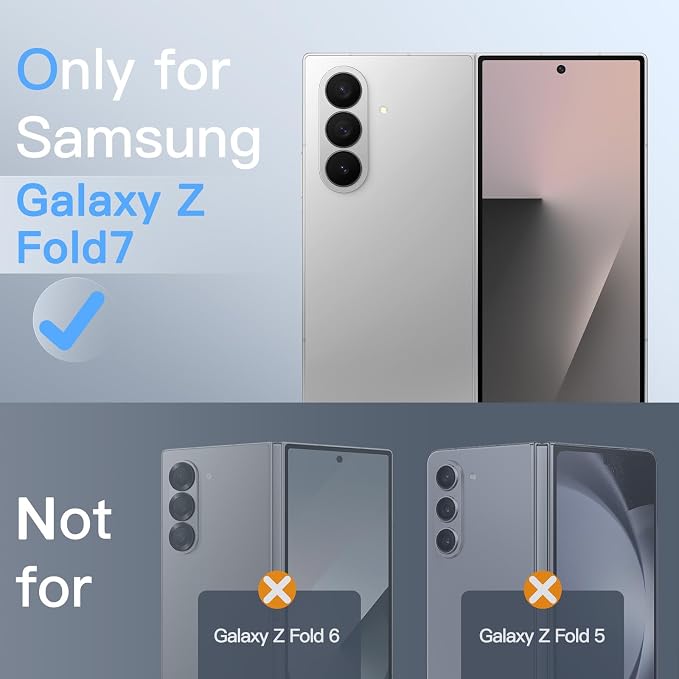 JETech Front Privacy Screen Protector for Samsung Galaxy Z Fold 7, 2-Pack | Anti-Spy Privacy Protection, Tempered Glass, Easy Installation Tool, Case-Friendly, Anti-Scratch Design