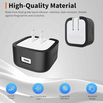 Case for Apple 40W Power Adapter – Soft Silicone Protective Cover for Dynamic Charger,Shockproof Dustproof Charging Block Protector Sleeve[Black]