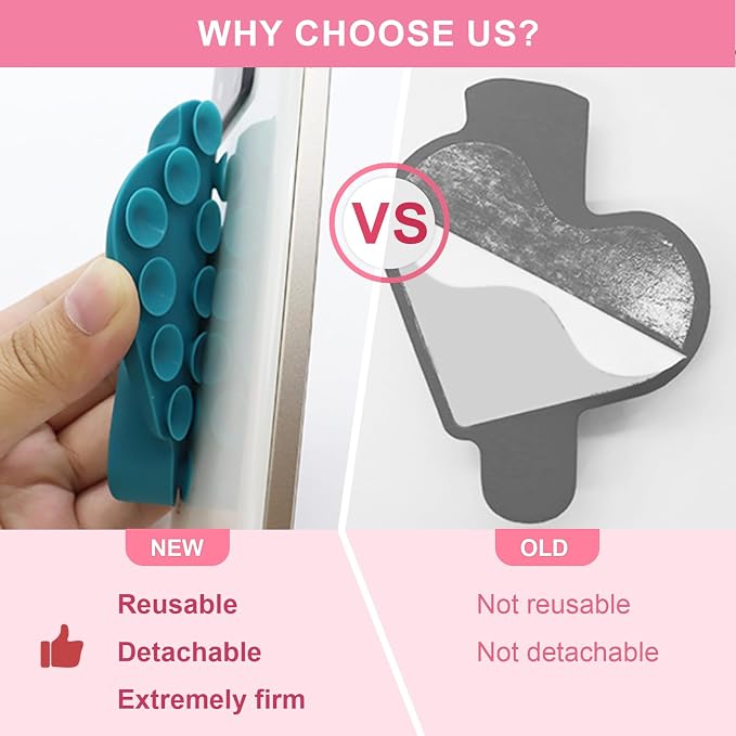 Heart Shape Suction Cup Phone Case Lip Gloss Holder,Lip Gloss Holder Can be Repeatedly Disassembled and Assembled for Most Phone Models(Black)