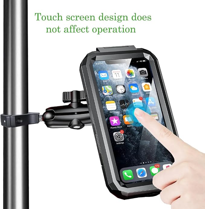 Hamdril UTV Phone Mount with Waterproof Protector, 360 Degree Adjustable Holder, Compatible with 1.5-2inch Roll Bar， SXS/Polaris RZR 900 1000 XP/Can-am for 4.0"-6.3" Cell Phone