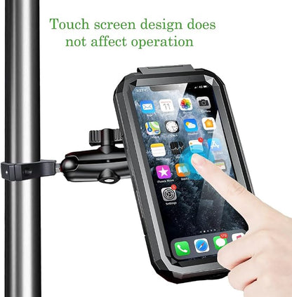 Hamdril UTV Phone Mount with Waterproof Protector, 360 Degree Adjustable Holder, Compatible with 1.5-2inch Roll Bar， SXS/Polaris RZR 900 1000 XP/Can-am for 4.0"-6.3" Cell Phone