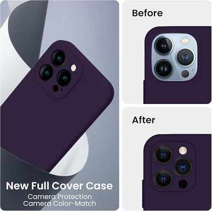 FireNova Designed for iPhone 13 Pro Case, Silicone Upgraded [Camera Protection] Phone Case, Soft Anti-Scratch Microfiber Lining Inside, 6.1 inch, Purple