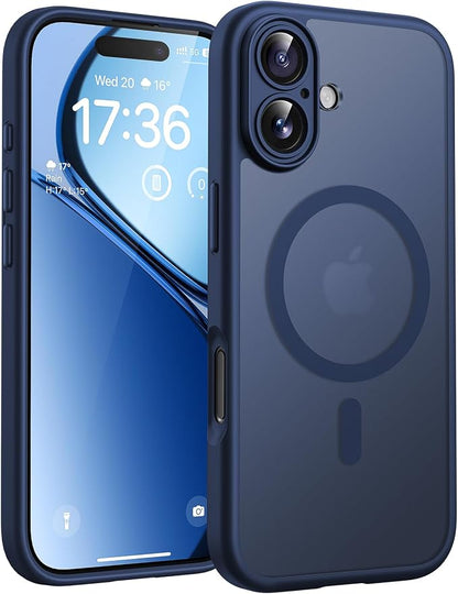 TOCOL for Phone 17 Case, Compatible with Magsafe Charger, Full Camera Protection, Drop Protection, Translucent Matte Phone Case for Phone 17 6.3 inch (Dark Blue)
