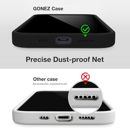 GONEZ Magnetic for iPhone 14 Case, Compatible with Magsafe, with Screen Protector + Camera Protector, Anti-Scratch Microfiber Lining, Liquid Silicone Shockproof Protective Phone Case, Black