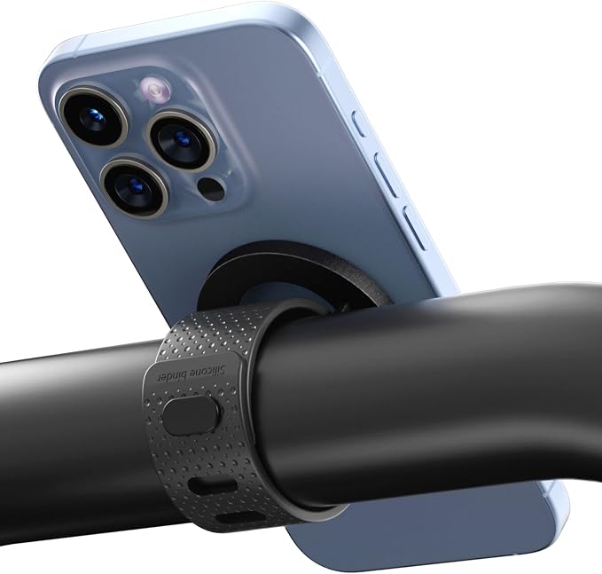 moofit Magnetic Phone Holder, Magnet Fitness Phone Mount Accessory for Gym, Fitness Bikes, Workout Equipment, Stroller and Cart Handlebars, Compatible with MagSafe (iPhone 16/15/14/13/12 Series)