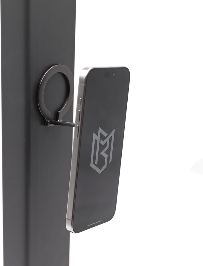 Magnetic Bag Company - Double Magnetic Ring Phone Holder, Compatible with MagSafe, Dual-Sided Mount for iPhone 16/15/14/13/12 Series, Attach to Iron/Steel Surfaces, Gym and Fitness Accessory