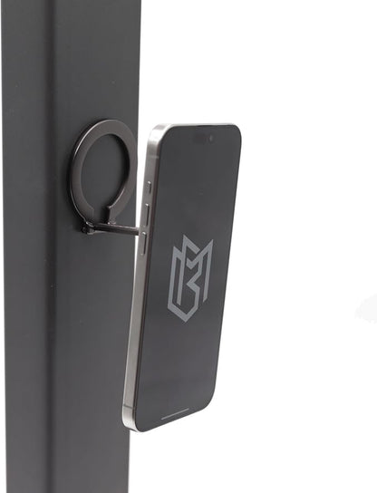 Magnetic Bag Company - Double Magnetic Ring Phone Holder, Compatible with MagSafe, Dual-Sided Mount for iPhone 16/15/14/13/12 Series, Attach to Iron/Steel Surfaces, Gym and Fitness Accessory