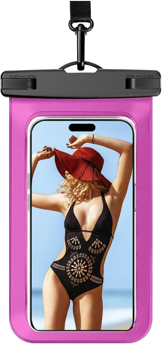 1 Pack Universal Waterproof Phone Pouch Compatible for iPhone 16 15 14 13 12 Pro Max XS Plus Cellphone up to 7" IPX8 Cellphone Cruise Essentials Must Haves, Bright Red
