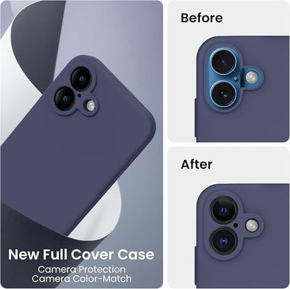 FireNova Designed for iPhone 16 Case, Silicone Upgraded [Camera Protection] Phone Case, Soft Anti-Scratch Microfiber Lining Inside, 6.1 inch, Navy Blue