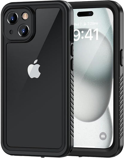Lanhiem for iPhone 15 Plus Case, IP68 Waterproof Dustproof Shockproof Cases with Built-in Screen Protector, 360 Full Body Protective Phone Case for iPhone 15 Plus - 6.7 inch (Black)