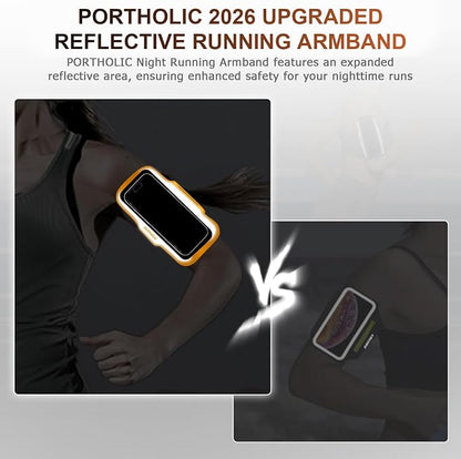 PORTHOLIC 2026 Running Armband Water Resistant Sports Phone Holder Case with Extension Strap,Card Slot Up to 6.9" Phone for iPhone 17/16/15/14/13 Plus Air Pro Max XR/XS, Galaxy S25/24/S10