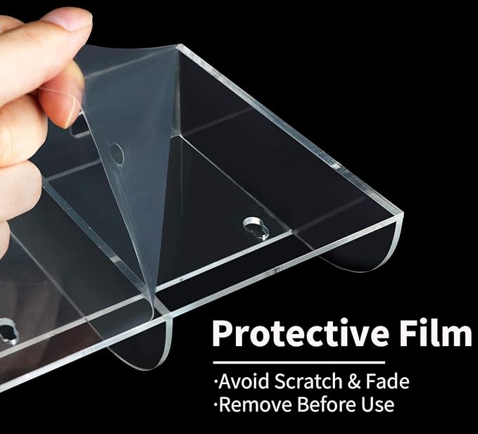 Large Acrylic 3-Slot Wall Mounted Smart Phone Charging Holder Station Clear Hanging TV Remote Controls Holder Media Organizer Wall Pansyling