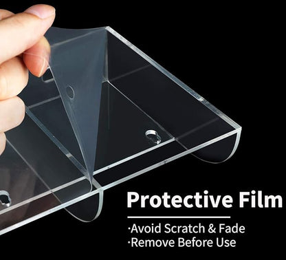 Large Acrylic 3-Slot Wall Mounted Smart Phone Charging Holder Station Clear Hanging TV Remote Controls Holder Media Organizer Wall Pansyling