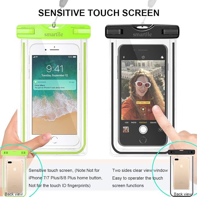 Waterproof Phone Pouch, Universal Waterproof Phone Case, Dry Bag Outdoor Beach Bag for iPhone 15 14 13 12 11 Pro Max XR SE XS 8 7 6S Plus, Galaxy Other Phones Up to 6.9''-4 Pack