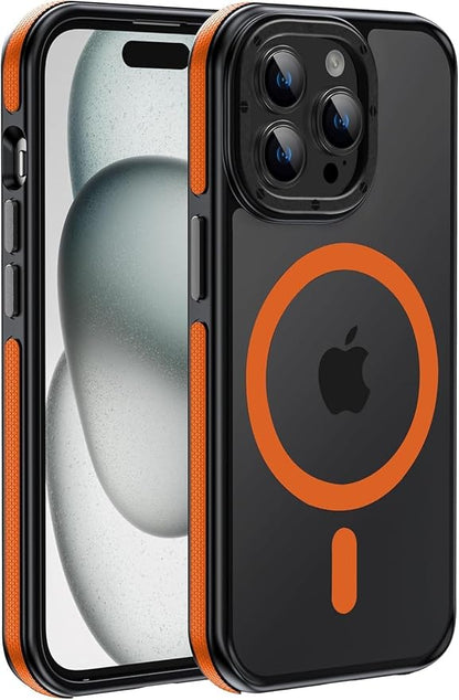Strong Magnetic case for iPhone 14 pro max [10Ft Military-Grade Protection] Compatible with MagSafe Shockproof Slim Thin Cover 6.7 inch, Bumper Case Orange