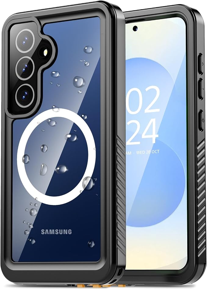 Oterkin Waterproof Case for Samsung Galaxy S25 Plus Case Compatible with MagSafe,Full Body Protective Rugged Galaxy S25 Plus Phone Case with Built-in HD Screen & Lens Protector [12FT Military] (Black)