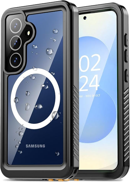 Oterkin Waterproof Case for Samsung Galaxy S25 Plus Case Compatible with MagSafe,Full Body Protective Rugged Galaxy S25 Plus Phone Case with Built-in HD Screen & Lens Protector [12FT Military] (Black)
