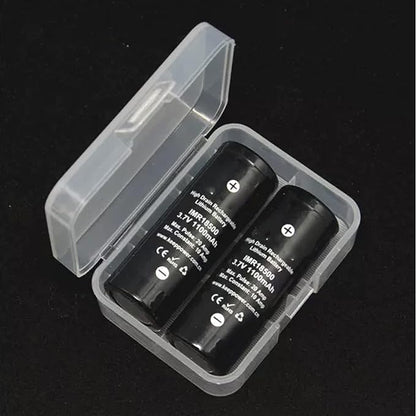 Heyiarbeit Battery Storage Case Holder Box for 2 18500 Batteries, Clear Color (1 Pack)