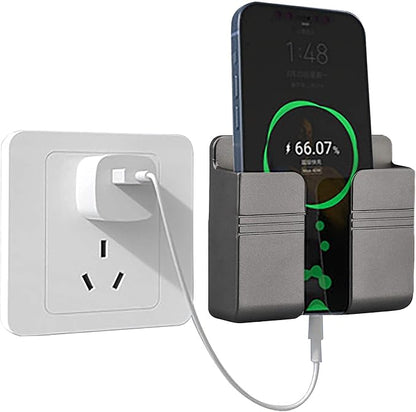 CEI&BPY Wall Mount Phone Holder, Phone Stand with Self Adhesive. Phone Holder for Charging and RV for iPhone and Android (1Pc,Grey)