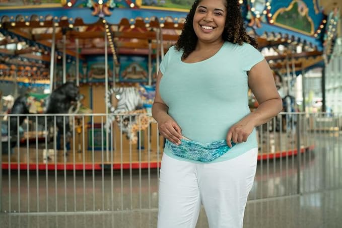 BANDI Plus Size Fanny Pack for Women - Travel-Ready Pocket Belt with Secure Hidden Money & Running Belt for Phone, Passport, Keys, & Medical Devices, Adjustable Fit, Comfortable (Seaside)