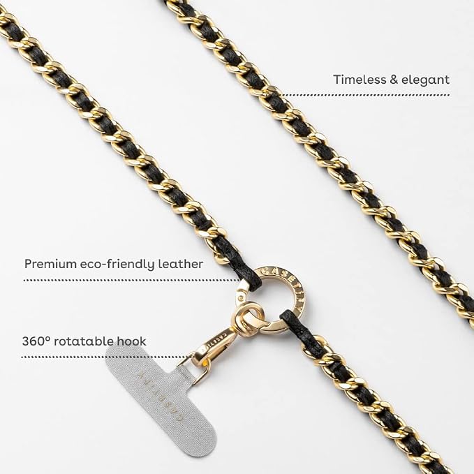 CASETiFY Pebbled Chain Cross-body Strap - Black