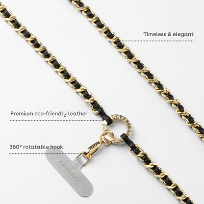 CASETiFY Pebbled Chain Cross-body Strap - Black