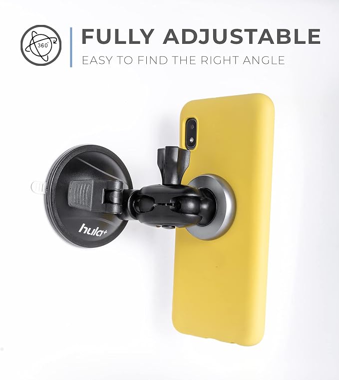 hula+ Magnet Phone Holder Reusable Stand, Portable Mount for Shower Mirror Kitchen Window & Bathroom Compatible with All Phones, Ideal for Content, TikTok, Instagram, Movies & Music