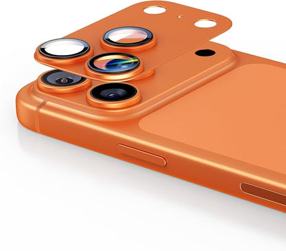 Camera Lens Protector for iPhone 17 Pro, Aluminum Alloy Frame + Sapphire Glass, Military-Grade Shatterproof, Strong Adhesion, Case-Friendly, Anti-Scratch, Orange