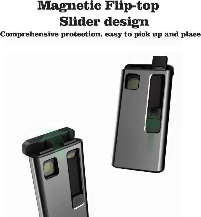 2 in 1 Charging Case with Magnetic Holder, Portable Charging Storage Device with Charging Cable,Storage Holder, USB Cable, 2 Magnetic Storage Spaces (Case only) Black