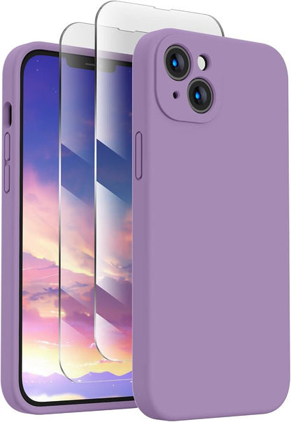 FireNova Designed for iPhone 13 Case, Silicone Upgraded [Camera Protection] Phone Case, Soft Anti-Scratch Microfiber Lining Inside, 6.1 inch, Light Purple