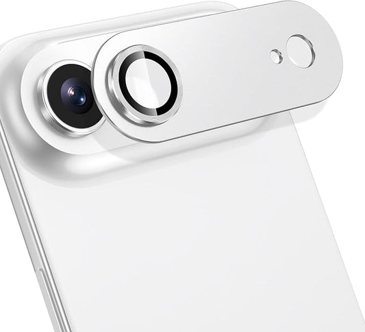 for iPhone 17 Air Camera Lens Protector, [Military Grade Shatterproof] [Strong Adsorption] [Case Friendly] Full Coverage Metal Aluminum Alloy 9H Tempered Glass Camera Screen Cover, Slivery