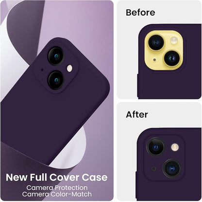 FireNova Designed for iPhone 14 Case, Silicone Upgraded [Camera Protection] Phone Case, Soft Anti-Scratch Microfiber Lining Inside, 6.1 inch, Purple