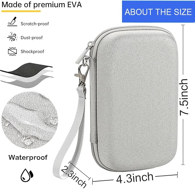 CAAORDKSO Hard Electronic Organizer Travel Case, Waterproof Shockproof Hard EVA Carrying Case for Power Bank,Chargers,Cable, Cord, Mouse, External Hard Drive Case Electronics Accessories Organizer Bag