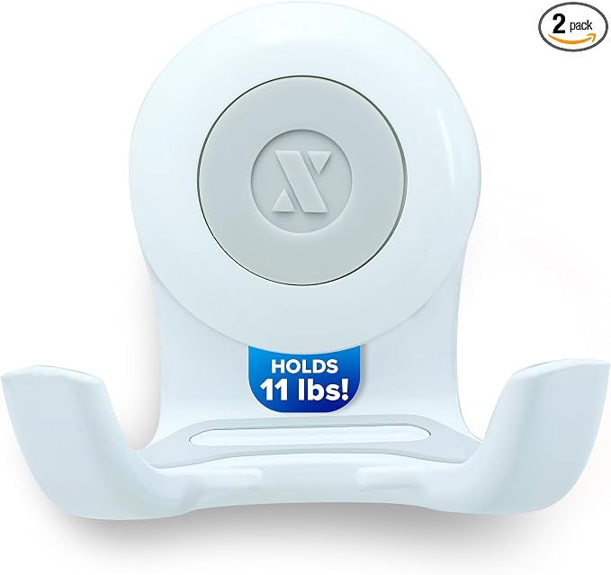 SlipX Solutions Power Lock Suction Cup Hook, Razor Holder & Phone Cradle (Perfect for Shower & Mirror, Holds 11 lbs, 2 Pack)