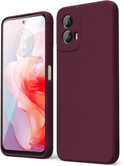 oakxco for Motorola Moto G Power 5G 2024 Phone Case Liquid Silicone, Thin Slim Soft Rubber Gel TPU Plain Simple Cover for Women Girl Cute, Matte Solid Color, Burgundy Wine