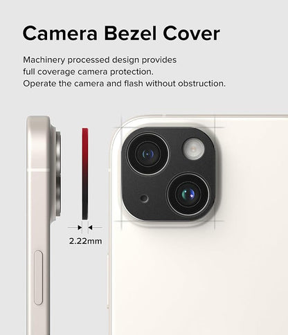 Ringke Camera Styling [Make the Phone Look Better] Compatible with iPhone 15 Camera Lens Protector and iPhone 15 Plus Camera Lens Protector, Protective Stylish Aluminum Frame - Black