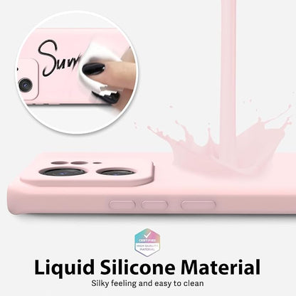 oakxco for Motorola Moto Edge 2023 Phone Case Liquid Silicone, Thin Slim Soft Rubber Gel TPU Plain Protective Simple Cover for Women Girl Cute, Matte Solid Color Aesthetic, Pink Sand