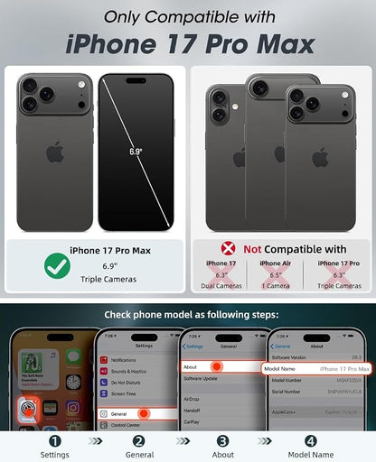OCASE for iPhone 17 Pro Max Crossbody Wallet Case - Stylish PU Leather Handbag Phone Purse with Zipper Closure, Card Slots & RFID Blocking - Wrist Strap, Lanyard, Kickstand - Diamond Check Brown