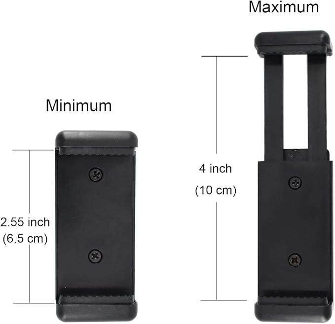 Universal Cell Phone Tripod Mount Adapter, OIMIO Phone Holder Clip Connector Head Used for Monopod Selfie Stick DSLR Travel Mini Flexible Tripod and More(2 Pack)