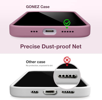 GONEZ Magnetic for iPhone 14 Case, Compatible with Magsafe, with Screen Protector + Camera Protector, Anti-Scratch Microfiber Lining, Liquid Silicone Shockproof Protective Phone Case, Blackcurrant