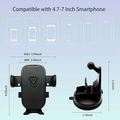 Boat Phone Mount, Suction Cup Boat Cell Phone Holder Marine Heavy Duty Dash Universal Desk Waterproof Boating Phone Holder for Kayak Sailing Marine Marina for iOS Android Smartphone (2PCS)