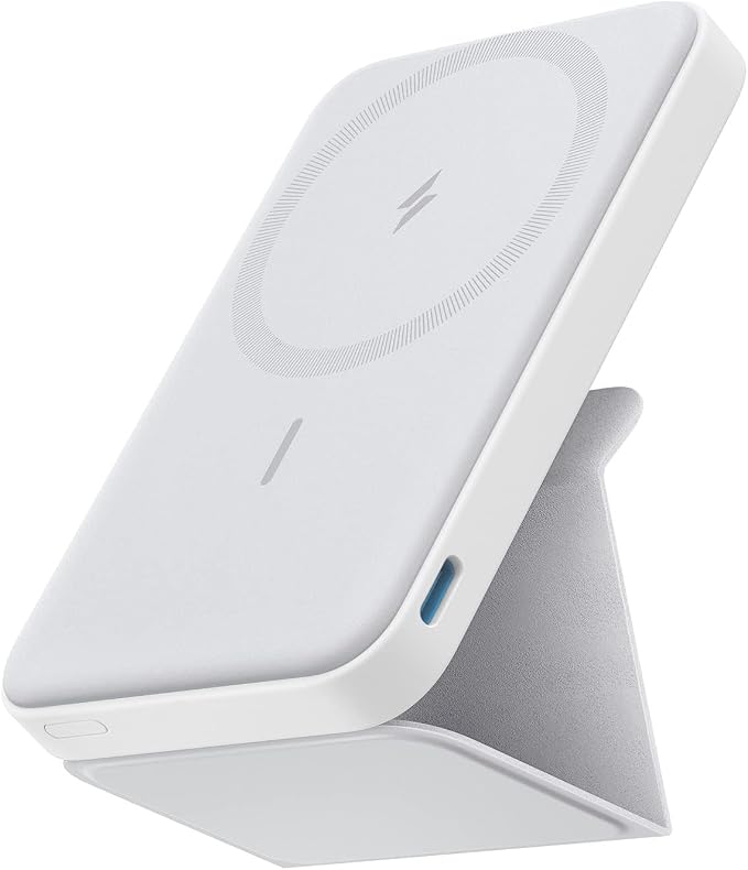 Anker 622 Magnetic Battery (MagGo), 5,000mAh Foldable Magnetic Wireless Portable Charger with Stand and USB-C Port (On the Side), Magsafe-Compatible for iPhone 16/15/14/13 Series