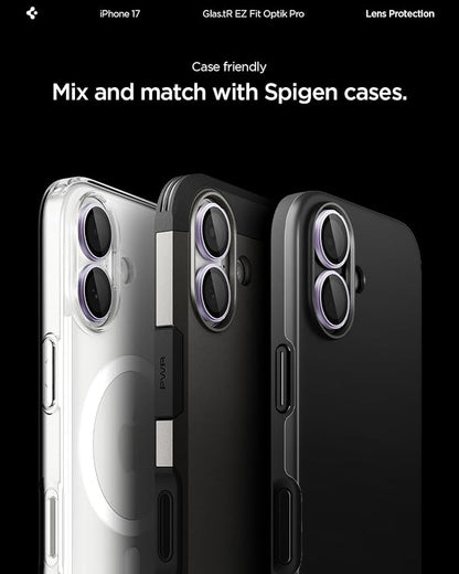 Spigen Camera Lens Screen Protector [GlasTR EZ Fit Optik Pro] Designed for iPhone 17 [Case Friendly] - Lavender [2 Pack]