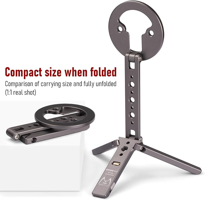 Ultra-Compact Magnetic Tripod for iPhone | Foldable Hook Design, 20 N52 Magnets, Cold Shoe & 1/4" Screw - Phone Stand for iPhone 12-17 & MagSafe Devices