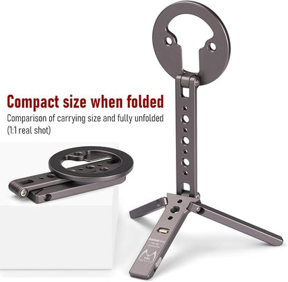 Ultra-Compact Magnetic Tripod for iPhone | Foldable Hook Design, 20 N52 Magnets, Cold Shoe & 1/4" Screw - Phone Stand for iPhone 12-17 & MagSafe Devices