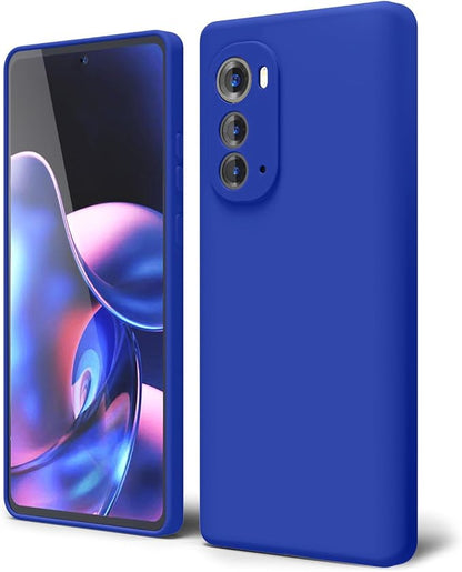 oakxco for Motorola Edge 2022 Phone Case Liquid Silicone Grip Bumper, Cute Thin Slim Soft Rubber TPU Plain Smooth Gel Cover for Women Girl Aesthetic, Matte Solid Protective & Shockproof, Royal Blue