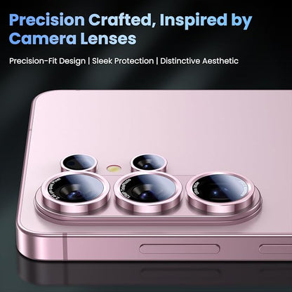 Uyiton for Samsung Galaxy S26 Ultra Camera Lens Protector - [Case-Friendly][Not Easy to Break][Ultra-Thin] Military-Grade Tempered Glass with Aluminum Metal Rear Camera Screen Cover - Pink