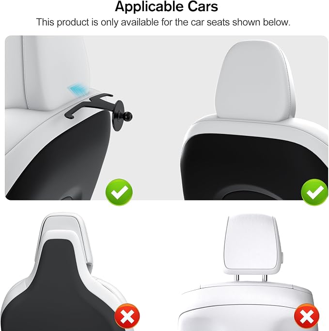 OHLPRO Tesla Tablet Holder for Model 3/Y, Headrest iPad Mount for Back Seat, Adjustable Car Backseat Mount Compatible with 5-13” iPad Tablets & Phones, Essential for Long Road Trips with Kids
